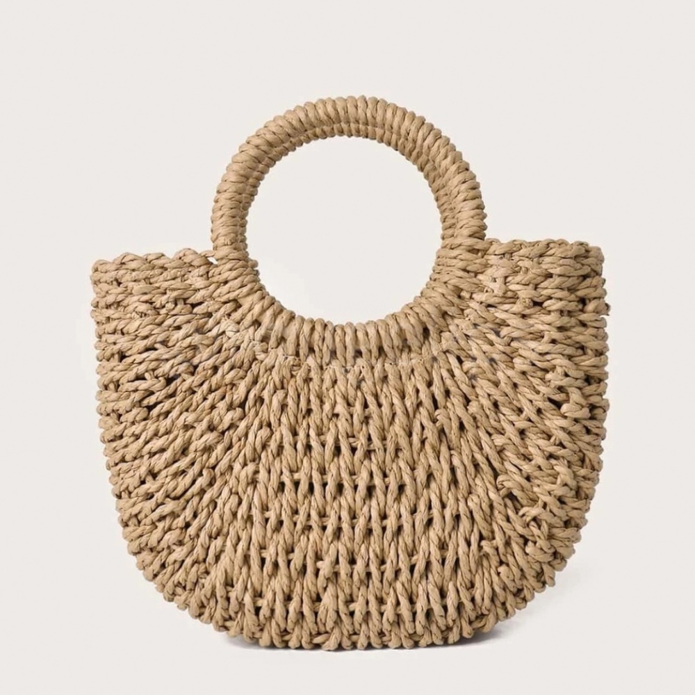 Straw Round Mini Bag Shoulder Strap - Picture 5 of 9
